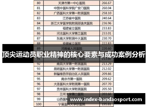 顶尖运动员职业精神的核心要素与成功案例分析